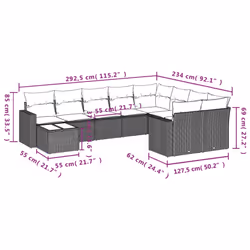 VidaXL 3251792 banc de jardin Rotin, Verre trempé