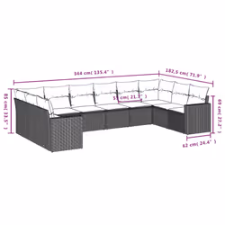 VidaXL 3251803 banc de jardin Rotin, Acier