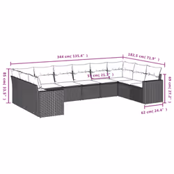VidaXL 3251810 banc de jardin Rotin, Acier