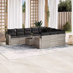 VidaXL 3251829 banc de jardin Rotin, Acier