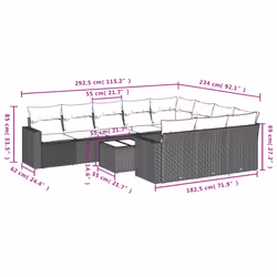 VidaXL 3251829 banc de jardin Rotin, Acier