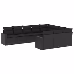 VidaXL 3251832, Noir, Rotin, Verre trempé, 110 kg, Adultes et enfants, 550 mm, 550 mm