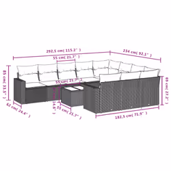 VidaXL 3251837 banc de jardin Rotin, Verre trempé