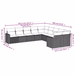 VidaXL 3251842 banc de jardin Rotin, Acier