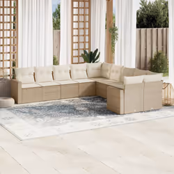 VidaXL 3251845 banc de jardin Rotin, Acier