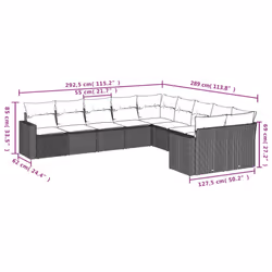 VidaXL 3251845 banc de jardin Rotin, Acier