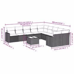 VidaXL 3251846 banc de jardin Rotin, Acier