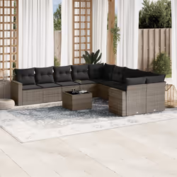 VidaXL 3251847 banc de jardin Rotin, Acier