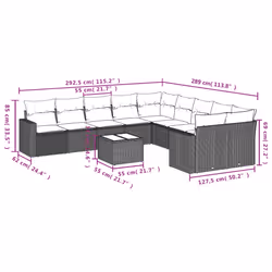 VidaXL 3251847 banc de jardin Rotin, Acier