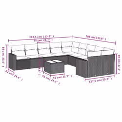 VidaXL 3251849 banc de jardin Rotin, Acier