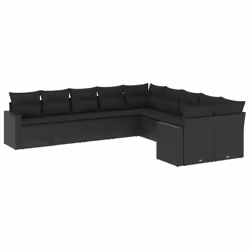 VidaXL 3251852, Noir, Rotin, Verre trempé, 110 kg, Adultes et enfants, 550 mm, 550 mm