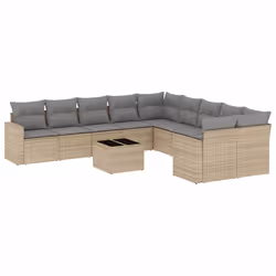 VidaXL 3251856, Gris clair, Rotin, Verre trempé, 110 kg, Adultes et enfants, 550 mm, 550 mm