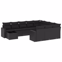 VidaXL 3251862, Noir, Rotin, Verre trempé, 110 kg, Adultes et enfants, 550 mm, 550 mm