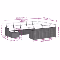 VidaXL 3251869 banc de jardin Rotin, Verre trempé