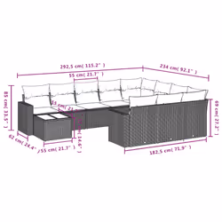 VidaXL 3251870 banc de jardin Rotin, Verre trempé