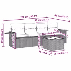 VidaXL 3252229 ensemble de meubles de jardin