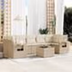 vidaXL Salon de jardin avec coussins 8 pcs beige résine tressée