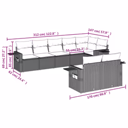 VidaXL 3252760 ensemble de meubles de jardin