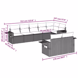 VidaXL 3252767 ensemble de meubles de jardin
