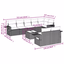 VidaXL 3252770 ensemble de meubles de jardin