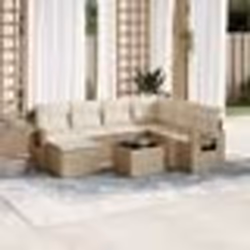 vidaXL Salon de jardin avec coussins 8 pcs beige résine tressée
