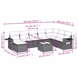 VidaXL 3252893 ensemble de meubles de jardin