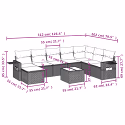 VidaXL 3252900 ensemble de meubles de jardin