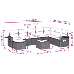VidaXL 3252907 ensemble de meubles de jardin