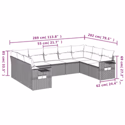 VidaXL 3252950 ensemble de meubles de jardin