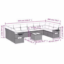 VidaXL 3253019 ensemble de meubles de jardin