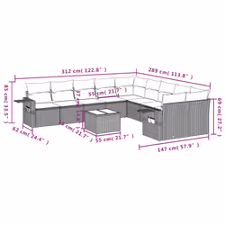 VidaXL 3253059 ensemble de meubles de jardin