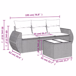 VidaXL 3253392 ensemble de meubles de jardin