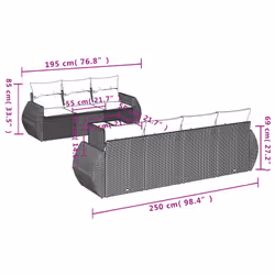 VidaXL 3253470 ensemble de meubles de jardin