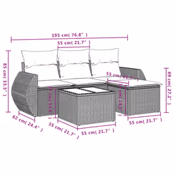 VidaXL 3253605 ensemble de meubles de jardin