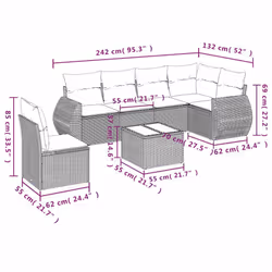 VidaXL 3253766 ensemble de meubles de jardin