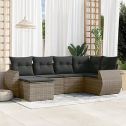 Vidaxl - Salon de jardin 6 pcs avec coussins gris résine tressée