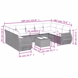 VidaXL 3254132 ensemble de meubles de jardin