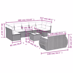 VidaXL 3254170 ensemble de meubles de jardin