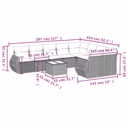 VidaXL 3254179 ensemble de meubles de jardin
