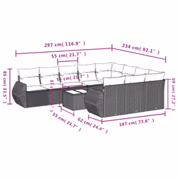 VidaXL 3254240 ensemble de meubles de jardin