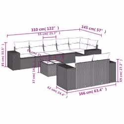 VidaXL 3255152 ensemble de meubles de jardin