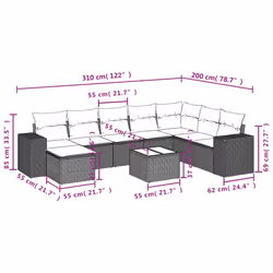 VidaXL 3255306 ensemble de meubles de jardin