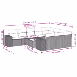 VidaXL 3255426 ensemble de meubles de jardin