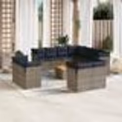 vidaXL Salon de jardin avec coussins 12 pcs gris résine tressée