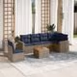 vidaXL Salon de jardin 7 pcs avec coussins gris résine tressée