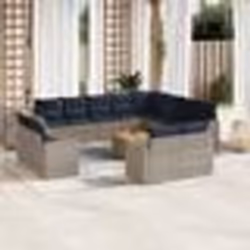 vidaXL Salon de jardin avec coussins 13 pcs gris résine tressée