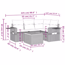 VidaXL 3256874 ensemble de meubles de jardin