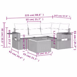 VidaXL 3256875 ensemble de meubles de jardin