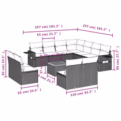 VidaXL 3256951 ensemble de meubles de jardin
