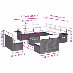 VidaXL 3256955 ensemble de meubles de jardin